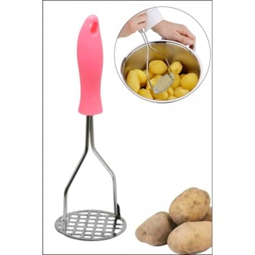 RENKLİ SAPLI METAL PATATES EZİCİ (5047)