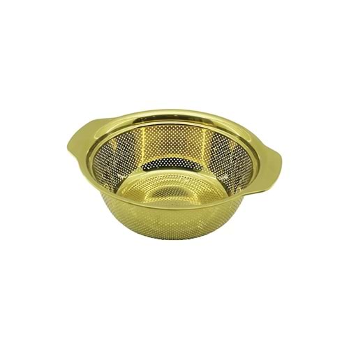 23CM GOLD PASLANMAZ METAL SEPET SÜZGEÇ KENDİNDEN KULPLU (5047)