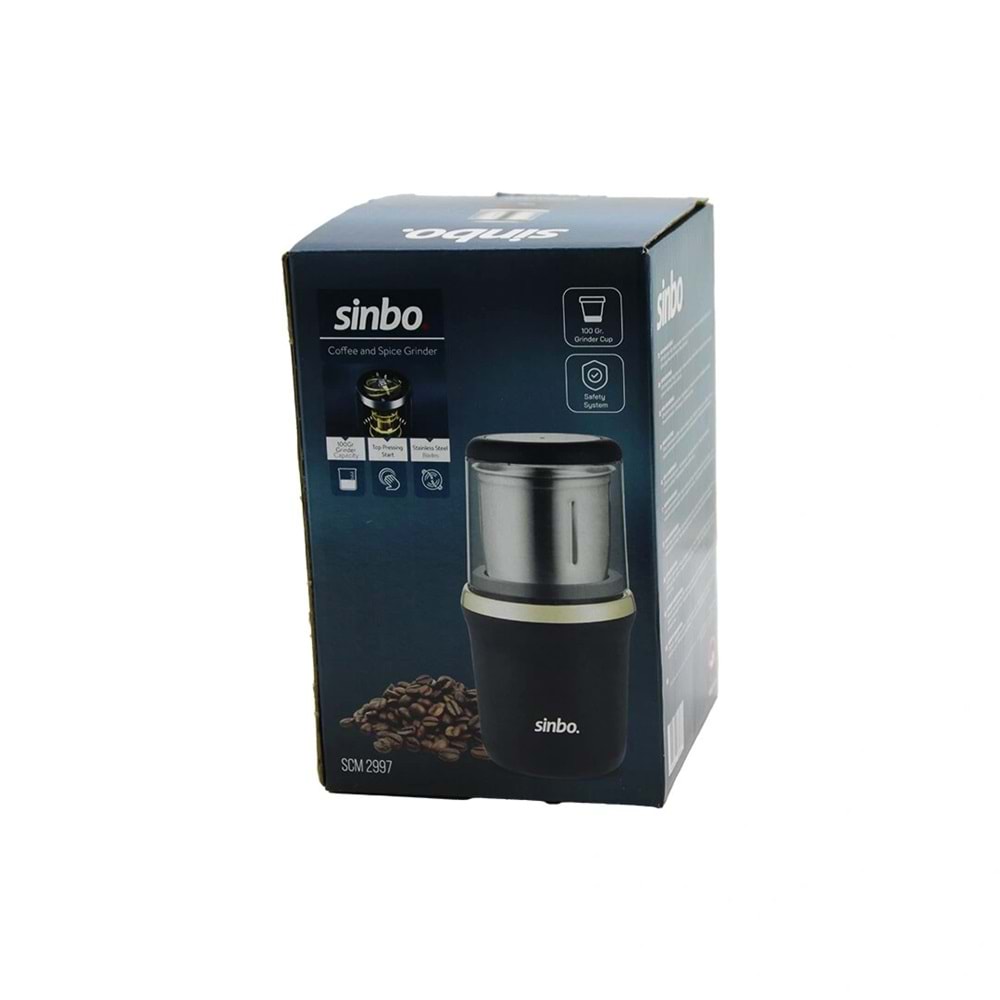 KAHVE - BAHARAT ÖĞÜTÜCÜ ÇELİK BIÇAK - ÖĞÜTME HAZNESİ=100GR 200W BAS ÇALIŞTIR KAPAK=MİKA KRİSTAL PLS SCM-2997 (5047)