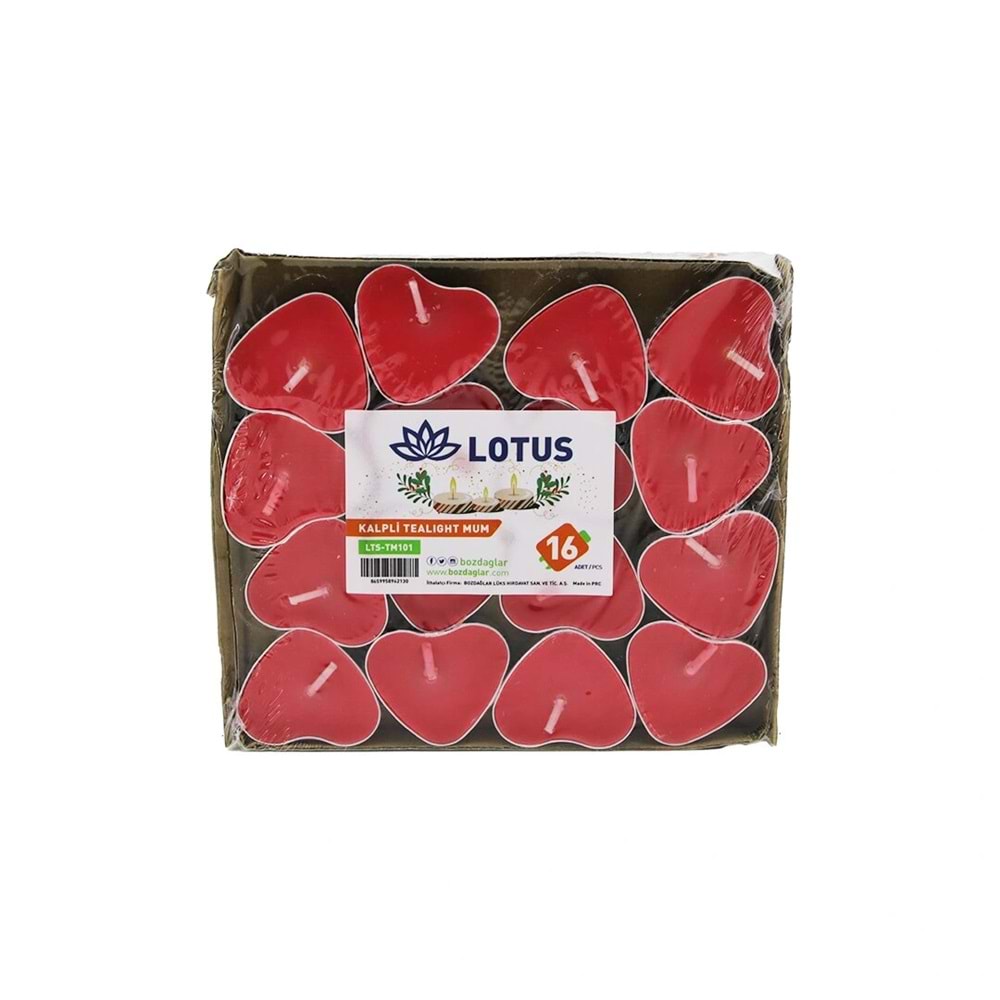 16PCS KALPLİ - KIRMIZI TEA LİGHT MUM (5047)