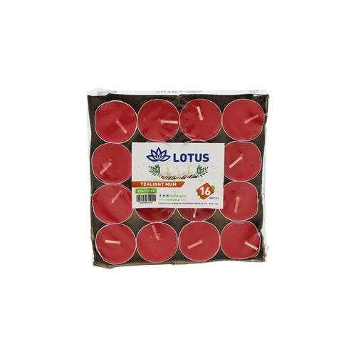 16PCS YUVARLAK - KIRMIZI TEA LİGHT MUM (5047)