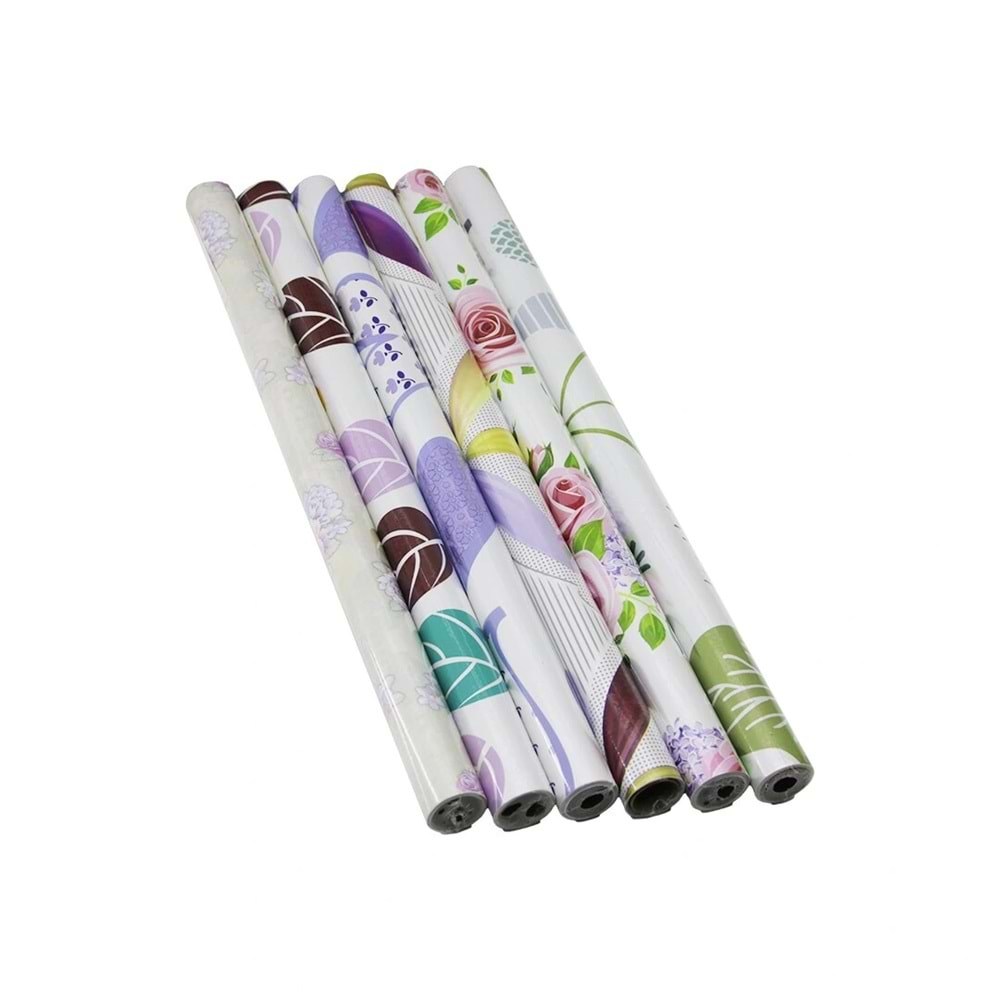 RENKLİ ÇİÇEKLİ - DESENLİ 45CM X 2MT FOLYO YAPIŞKANLI DUVAR KAĞIT (5047)