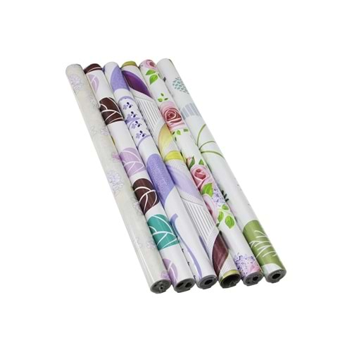 RENKLİ ÇİÇEKLİ - DESENLİ 45CM X 2MT FOLYO YAPIŞKANLI DUVAR KAĞIT (5047)