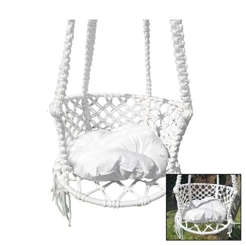 İPEK HAMAK DAVUL SALINCAK MİNDERLİ ÇAP:60CM 150KG.TAŞIMA KAPASİTESİ 1-ASMA HALATI - 1-ÇELİK DUBEL (5047)