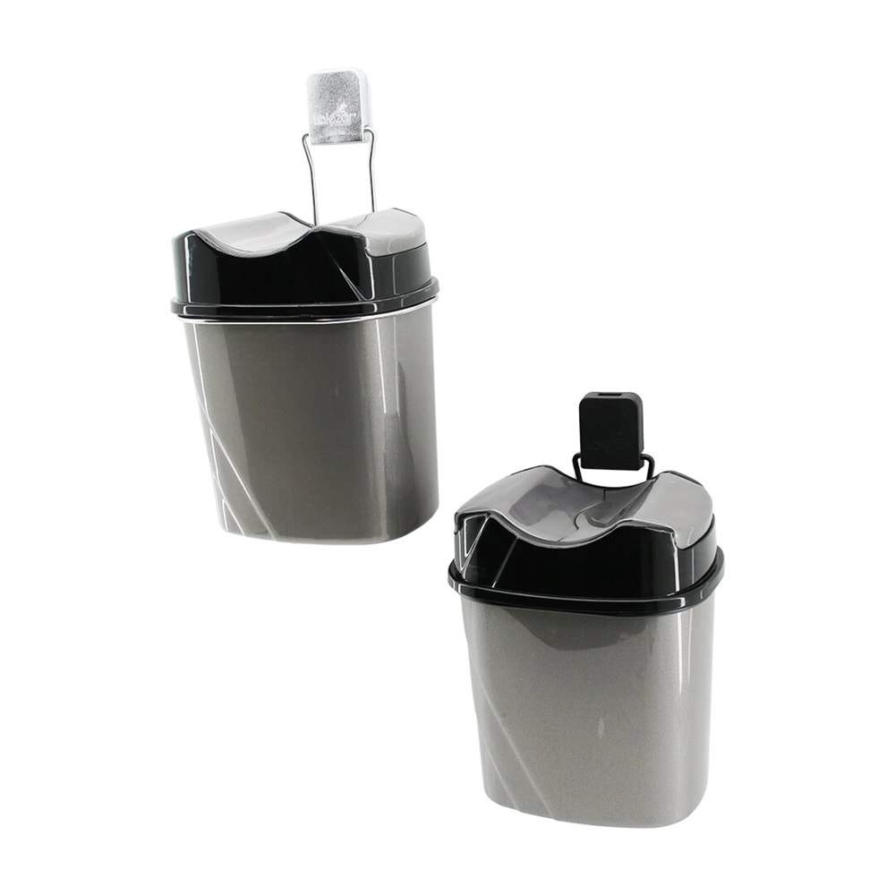 METAL ASKILI PLASTİK ÇÖP KOVASI YAPIŞKANLI MONTAJ (5047)