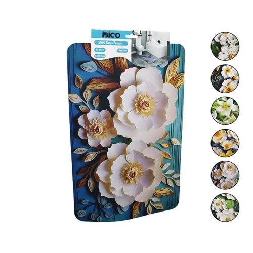 DİKDÖRTGEN - DESENLİ 38X85CM SU EMİCİ - SİHİRLİ BANYO PASPASI ELASTİK (5047)