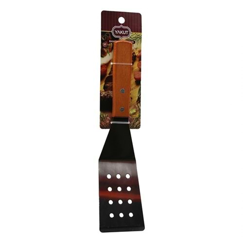AHŞAP SAPLI EĞİMLİ - DELİKLİ MUTFAK SPATULA (5047)