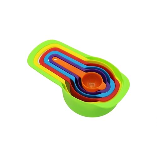 6PCS PLASTİK RENGARENK ÖLÇÜ KAŞIK SET (5047)