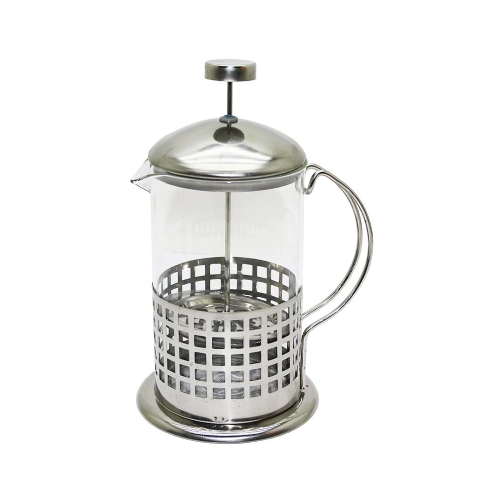 FRENCH PRESS 800ML CAM BİTKİ SÜZGEÇİ METAL KAFES - KAPAK (5047)