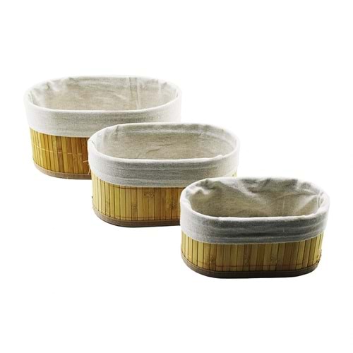 3 BOY OVAL BEZLİ EKMEK SEPETİ (5047)
