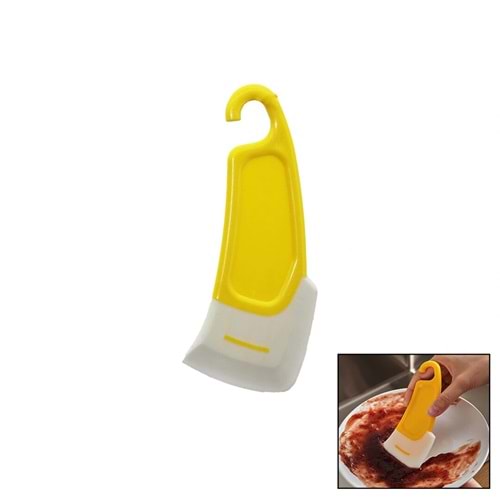 YAĞ - LEKE KAZIYICI MİNİ SİLİKON SPATULA PLASTİK SAPLI - ASKILIKLI (5047)