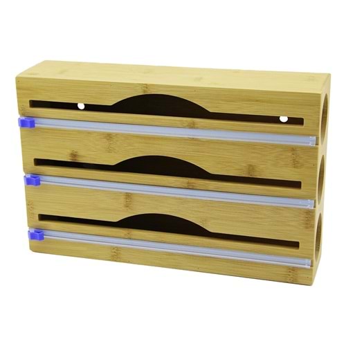 3IN1 AHŞAP BAMBU STREÇLİK FOLYOLUK KESİCİ BIÇAK KANALLI 22X34CM (5047)