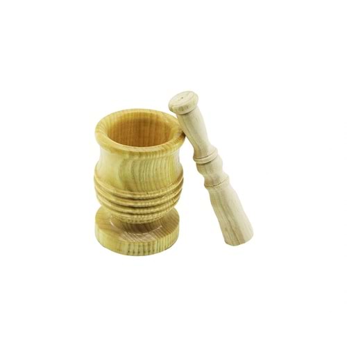 BÜYÜK BOY LÜX AHŞAP HAVAN SARIMSAK DÖVECEK Ç: 8.3CM--D: 7CM--Y: 12CM FİLELİ AMBALAJ (5047)