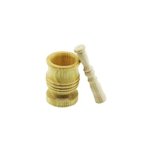 ORTA BOY LÜX AHŞAP HAVAN SARIMSAK DÖVECEK Ç: 7.3CM--D: 6.5CM--Y: 10.5CM FİLELİ AMBALAJ (5047)