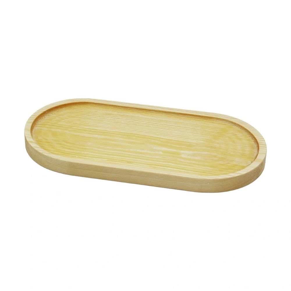 OVAL AÇIK RENK=SADE AHŞAP YAĞDANLIK ALTLIK 25X12.5CM (5047)
