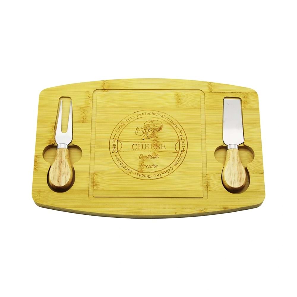BIÇAK SAĞ-SOL 19X29CM -1.5CM AHŞAP BAMBU KAHVALTI PEYNİR SUNUM TABAK 2PEYNİR BIÇAK=AHŞAP SAPLI (5047)