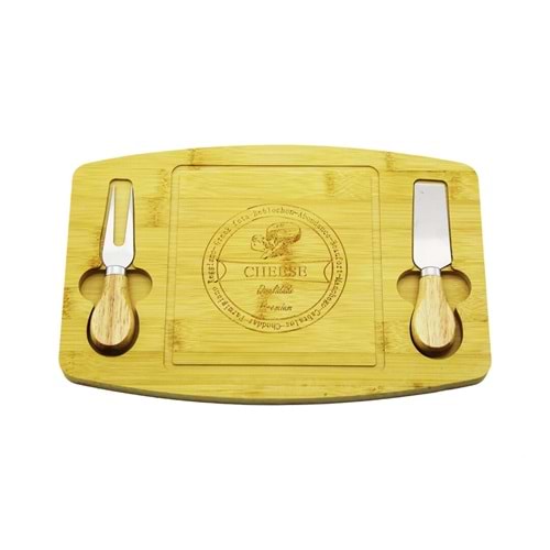 BIÇAK SAĞ-SOL 19X29CM -1.5CM AHŞAP BAMBU KAHVALTI PEYNİR SUNUM TABAK 2PEYNİR BIÇAK=AHŞAP SAPLI (5047)