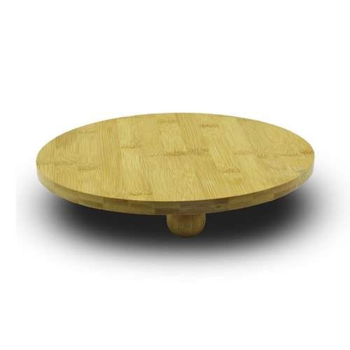 YUVARLAK=29CM 3 MİNİ TOP AYAKLI AHŞAP BAMBU SUNUM TAHTASI - MİNİ SOFRA (5047)