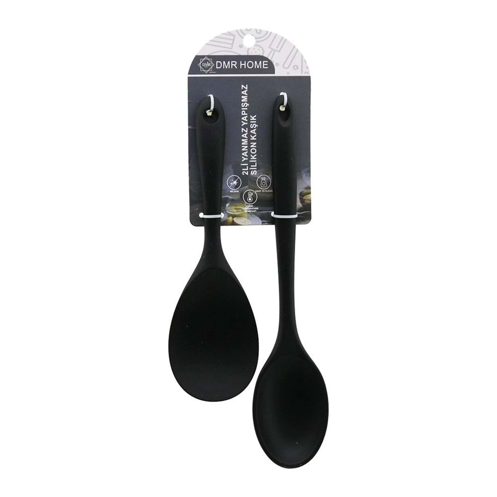 2PCS SİLİKON KAŞIK SET GENİŞ AĞIZ= 6.6X9.5CM--22.5CM DAR AĞIZ= 5.8X8CM--27.5CM (5047)