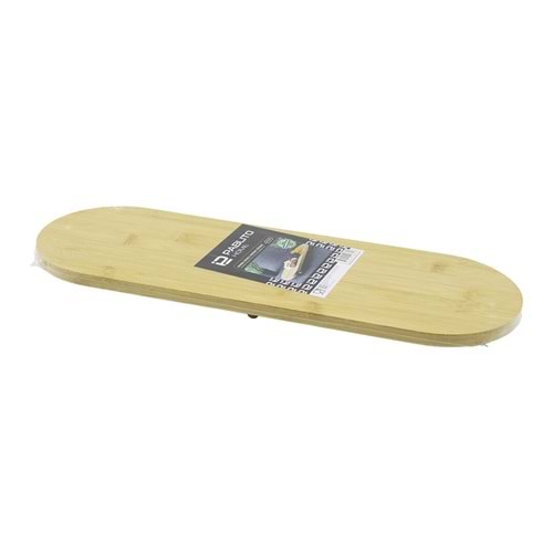 OVAL AHŞAP BAMBU 3 MİNİ=1CM AYAKLI SUNUM TEPSİSİ 15X44X1.5CM (5047)