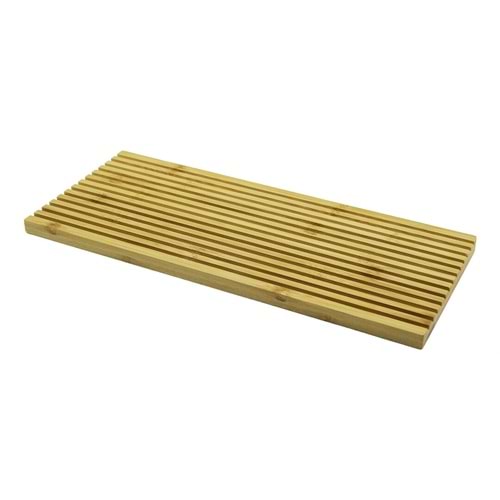 DİKDÖRTGEN ÇİFT TARAFLI=DÜZ - DALGALI OYUK KANALLI AHŞAP BAMBU SUNUM TEPSİ 17X39X1.5CM (5047)