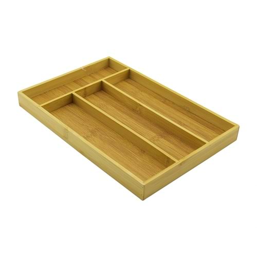 4 BÖLMELİ AHŞAP BAMBU KAŞIKLIK 22.5 X 33.5CM (5047)