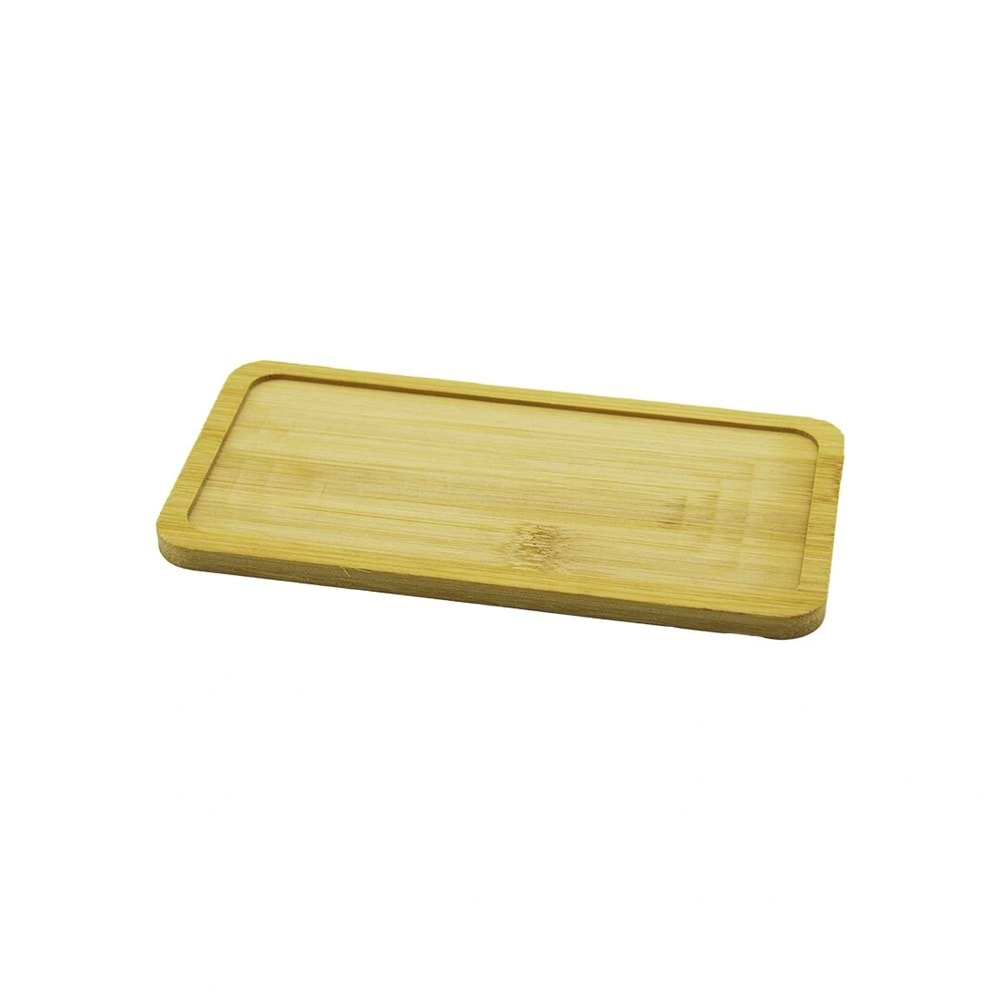 DİKDÖRTGEN AHŞAP BAMBU YAĞDANLIK ALTLIK MİNİ TEPSİ 20X10X0.8CM (5047)