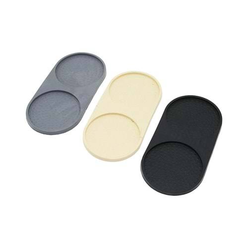 2 BÖLMELİ OVAL RENKLİ SİLİKON YAĞDANLIK - SABUNLUK ALTLIK 12 X 24.5CM (5047)