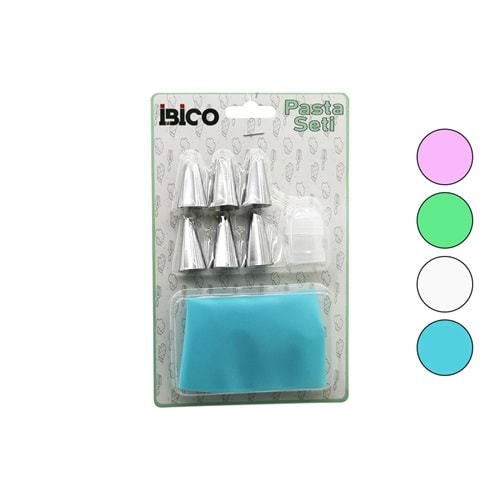 8PCS PASTA SÜSLEME SETİ 1AD-KREMA TORBASI - 6AD-METAL + 1AD-PLASTİK UÇ (5047)