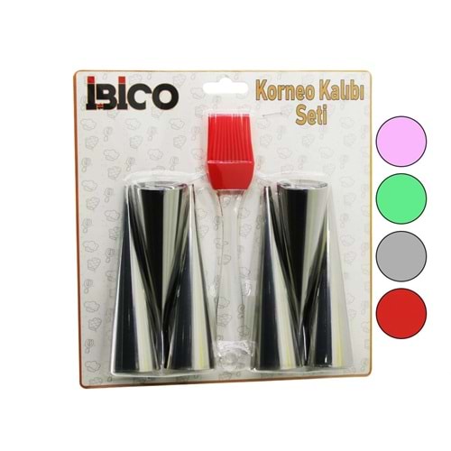 7PCS 6-KORNEO KALIP - 1-SİLİKON FIRÇA PASTA DEKORASYON SETİ ÇAP:3.4CM X UZUNLUK:12CM (5047)