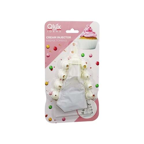 QLUX L-00172 AVANTAGE 10PCS KREMA TORBASI - SÜSLEME BAŞLIK SETİ 1-BEYAZ TORBA - 9-KREM BEYAZI PLASTİK BAŞLIK (5047)