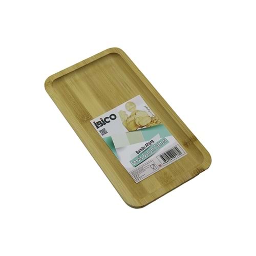 DİKDÖRTGEN AHŞAP BAMBU SERVİS SUNUM TEPSİ - TAHTASI MİNİ TEPSİ 25 X 14 X 1.4CM (5047)