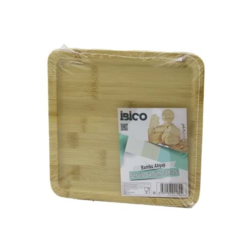 KARE AHŞAP BAMBU SERVİS SUNUM TEPSİ - TAHTASI MİNİ TEPSİ 20 X 20 X 1.4CM (5047)