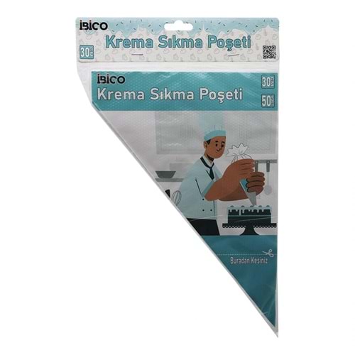 NAYLON 30CM 50PCS KREMA SIKMA POŞETİ TORBASI (5047)