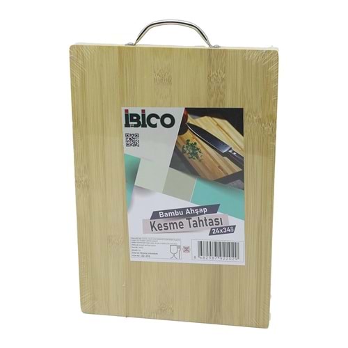 24X34 X 1.7CM LUX AHŞAP BAMBU KESİM PANOSU - KESME TAHTASI METAL KULPLU (5047)