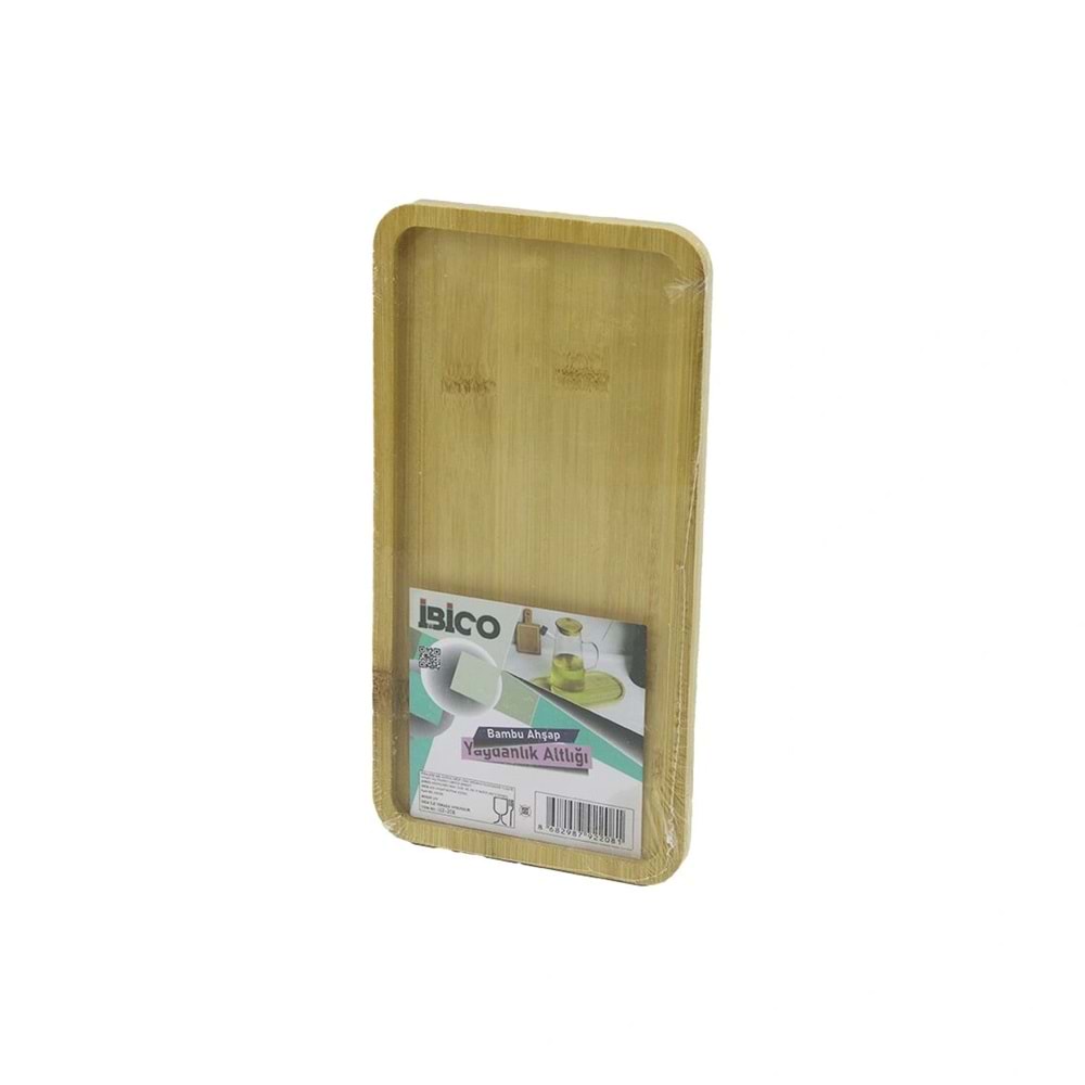 DİKDÖRTGEN AHŞAP BAMBU YAĞDANLIK ALTLIK MİNİ TEPSİ 12 X 23.4 X 0.8CM (5047)