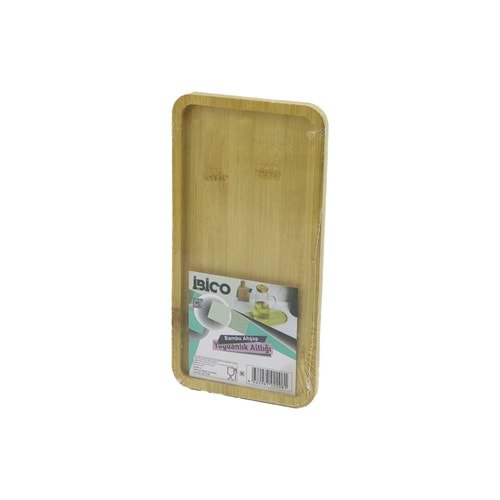 DİKDÖRTGEN AHŞAP BAMBU YAĞDANLIK ALTLIK MİNİ TEPSİ 12 X 23.4 X 0.8CM (5047)