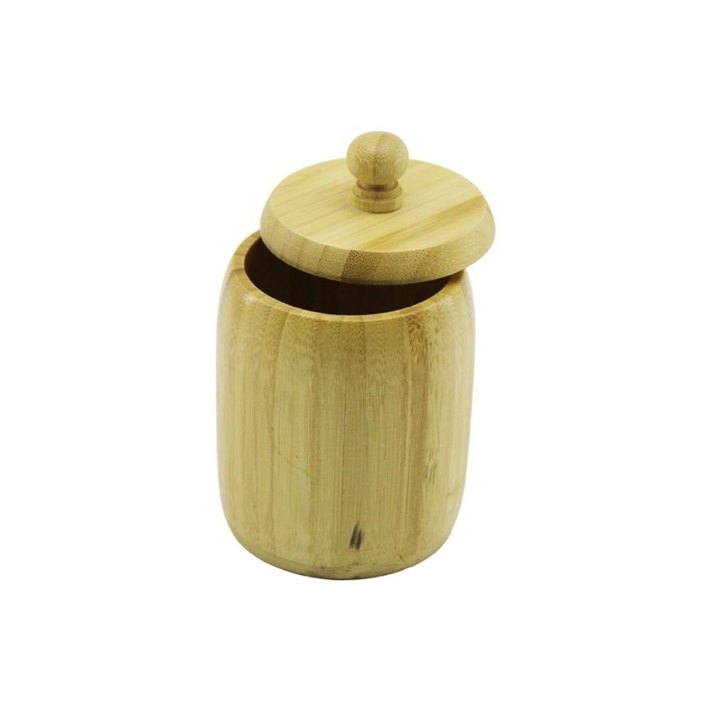 NO-8 AHŞAP - BAMBU ŞEKERLİK KAPAKLI ÇAP: 7.5CM DERİNLİK: 8.5CM (5047)
