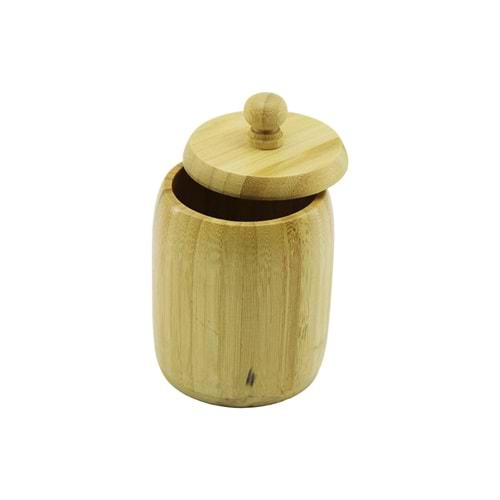 NO-8 AHŞAP - BAMBU ŞEKERLİK KAPAKLI ÇAP: 7.5CM DERİNLİK: 8.5CM (5047)