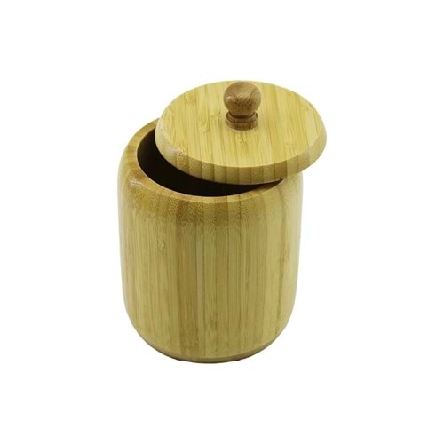 NO-10 AHŞAP - BAMBU ŞEKERLİK KAPAKLI ÇAP: 9CM DERİNLİK: 10.5CM (5047)