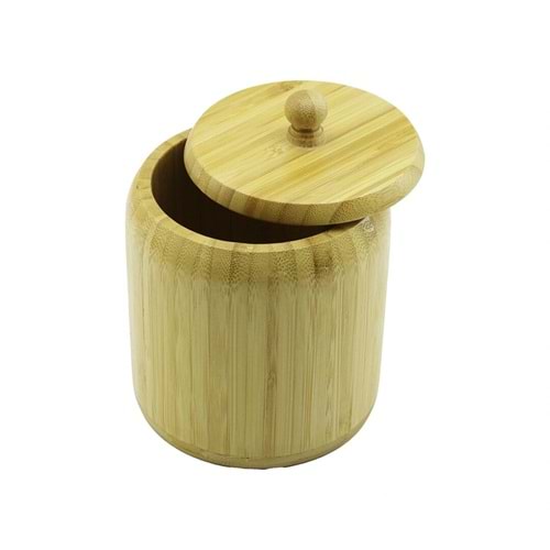 NO-12 AHŞAP - BAMBU ŞEKERLİK KAPAKLI ÇAP: 11.3CM DERİNLİK: 11CM (5047)