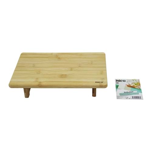 DİKDÖRTGEN AYAKLI MİNİ SOFRA MODEL=32X21.5CM BAMBU AHŞAP KESİM PANOSU (5047)