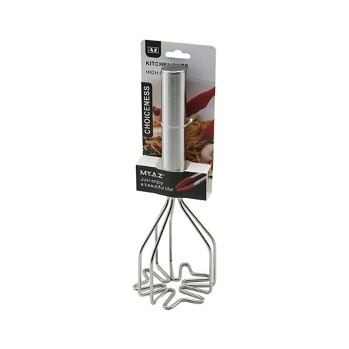 PASLANMAZ ÇELİK PATATES EZİCİ KALP ŞEKİL METAL SAPLI 25.5CM (5047)