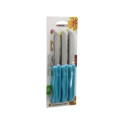 6PCS MEYVE BIÇAK RENKLİ PLASTİK SAPLI (5047)