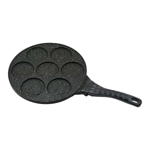 BÖLMELİ EMOJİLİ DÖKÜM PANKEK TAVA 28CM KABARTMA PİRAMİT DESENLİ BAKALİT SAP=18.2CM POŞETLİ AMBALAJ (5047)