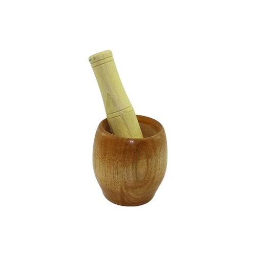 AHŞAP BAMBU HAVAN SARIMSAK DÖVECEK Ç: 7CM--D: 5.8CM--Y: 8.5CM FİLELİ AMBALAJ (5047)
