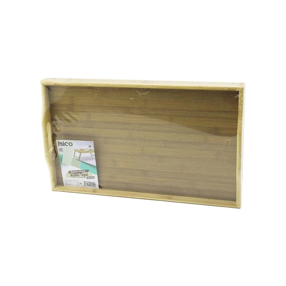 DİKDÖRTGEN=30X50CM AÇ KAPA AYAKLI = 20CM AHŞAP BAMBU SUNUM TEPSİ (5047)