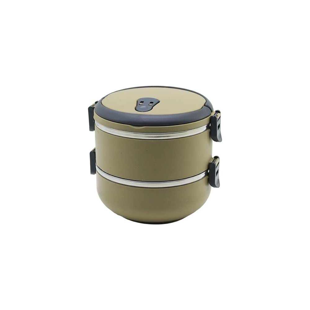 KAHVERENGİ 2Lİ SEFER TASI SAKLAMA KABI 1.2LT (5047)