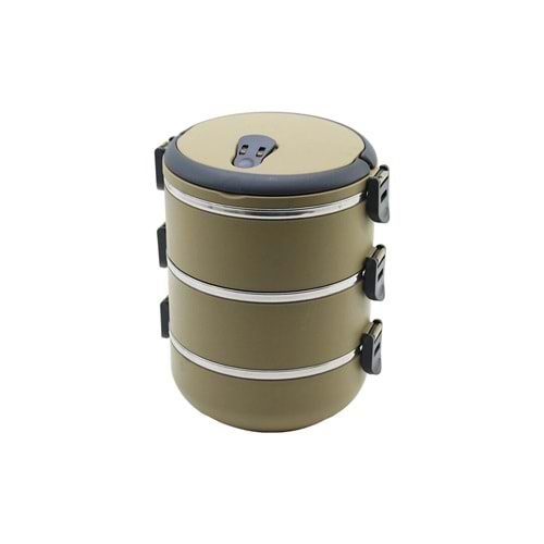 KAHVERENGİ 3LÜ SEFER TASI SAKLAMA KABI 1.8LT (5047)