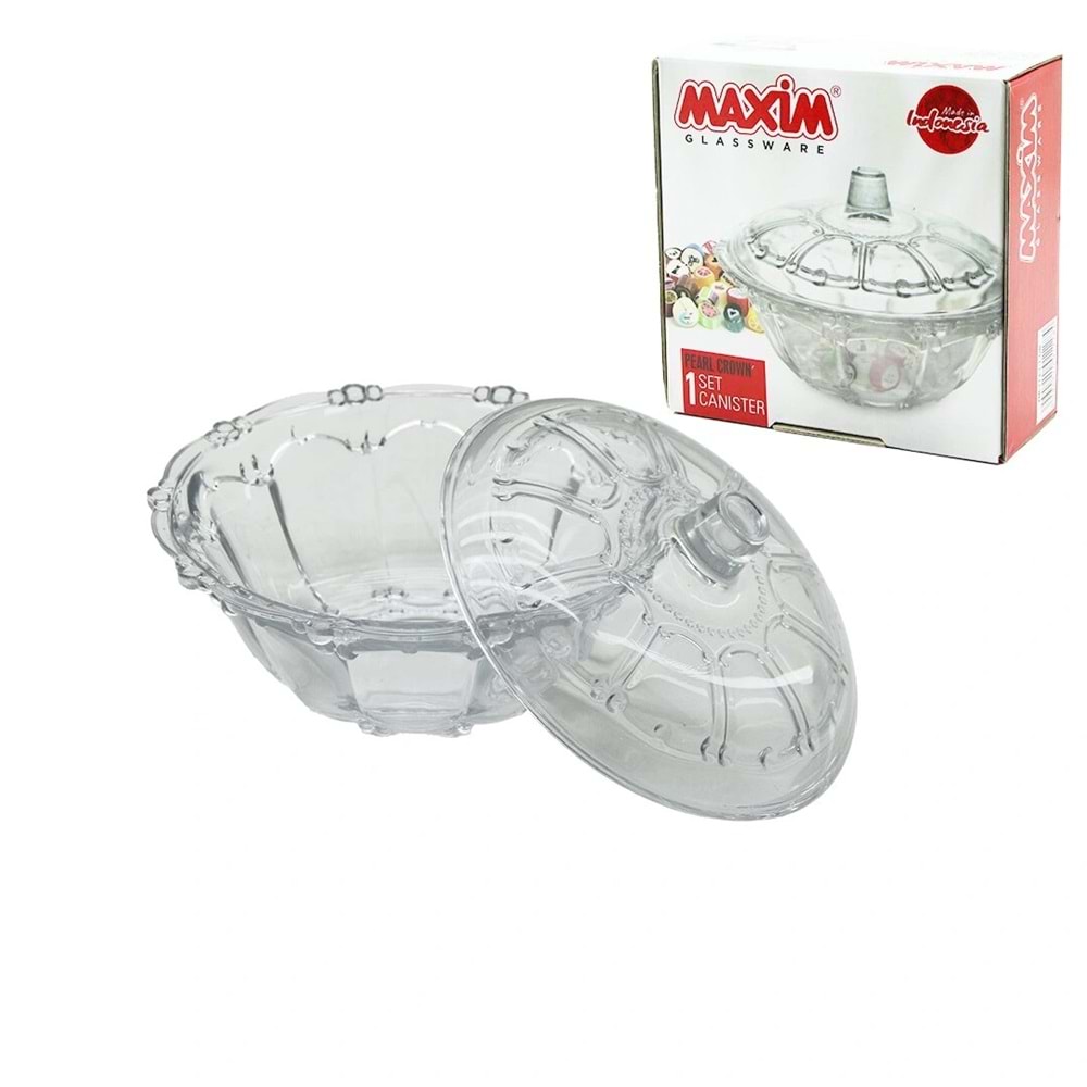 CAM ŞEKERLİK CAM KAPAKLI ÇAP: 13.5CM - Y: 5.2--9.5CM (5047)